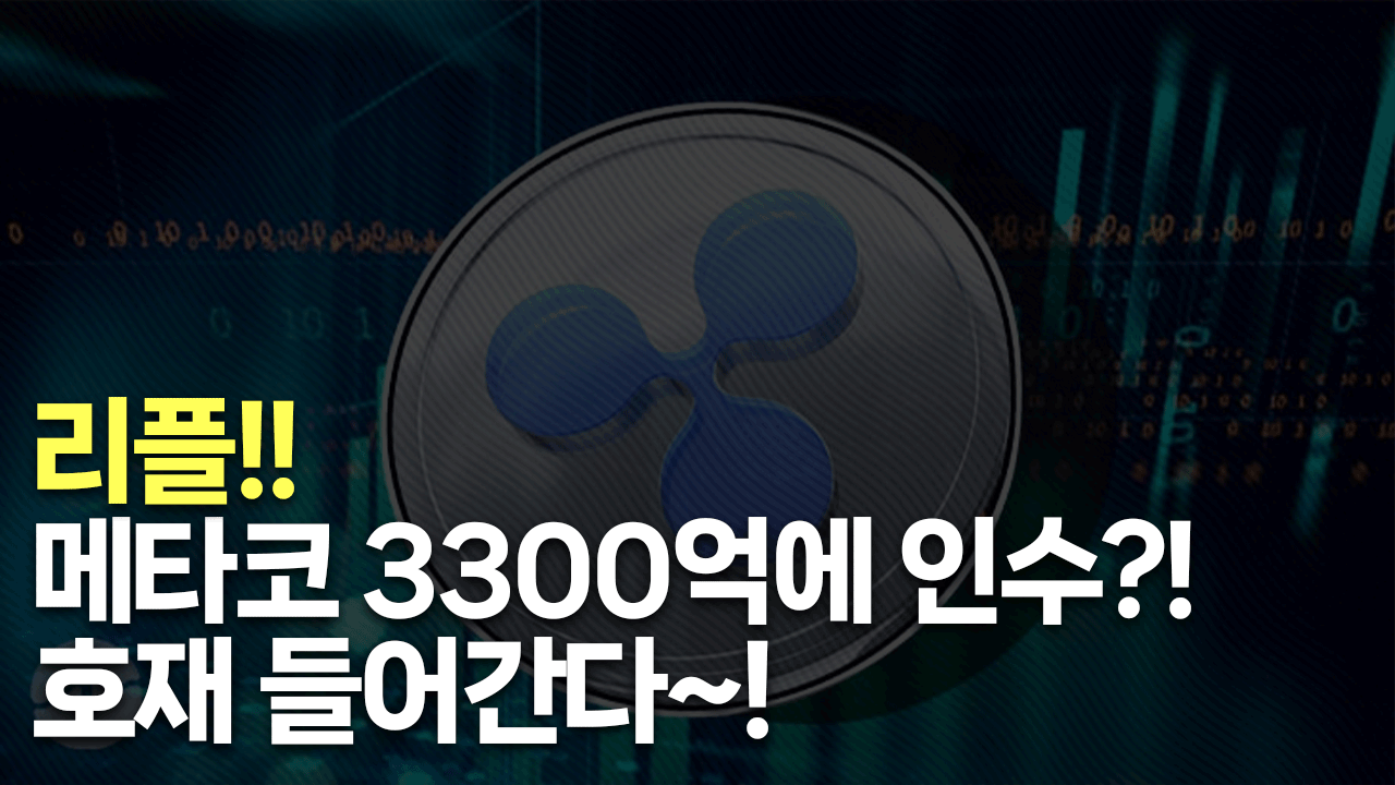 [리플코인분석] 리플!! 메타코 3300억에 인수